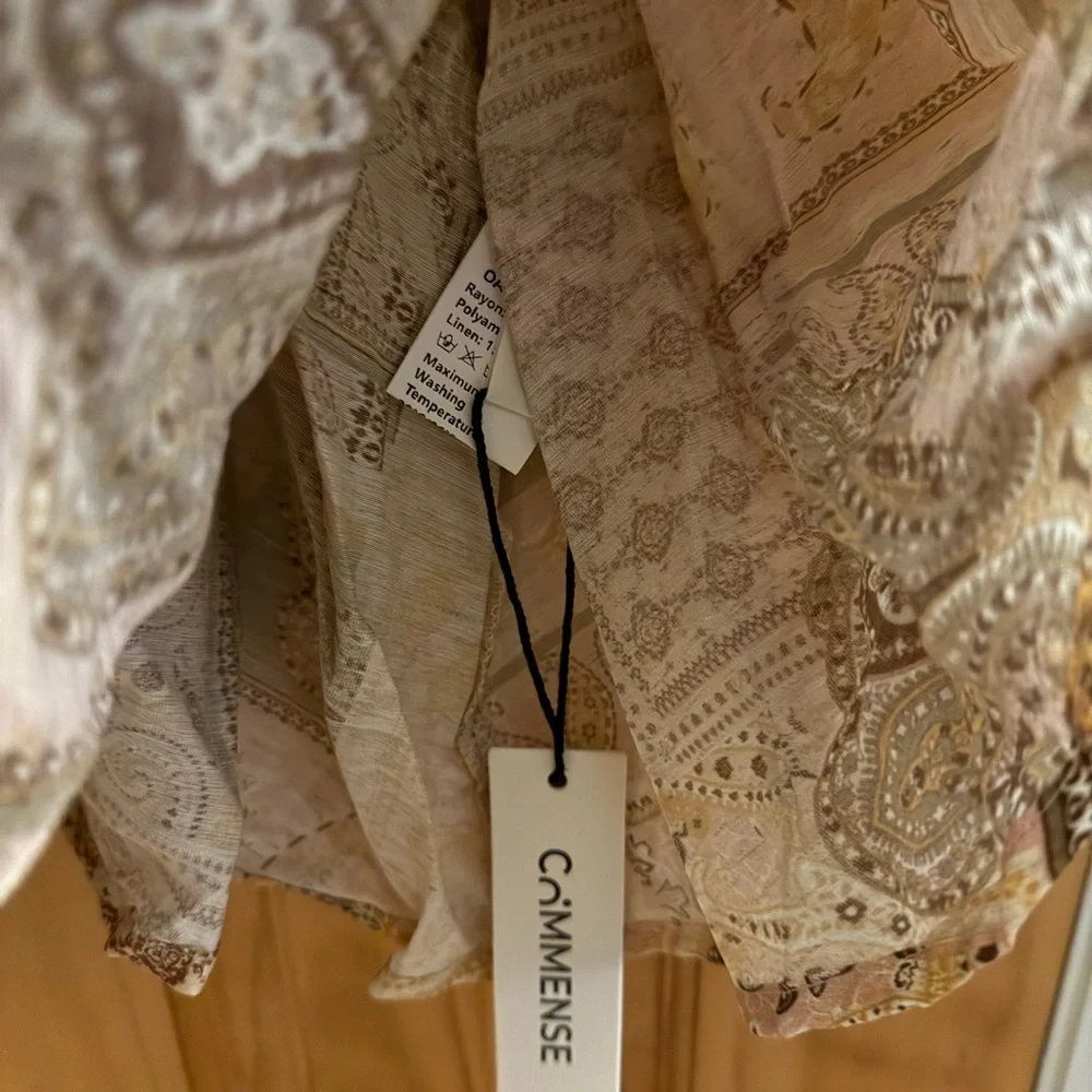 Commense Paisley Patchwork Midi Dress in Yellow and Brown Paisley - Picture 3 of 3